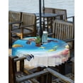 thumbnail image 2 of Hokiten Outdoor Tablecloths with Umbrella Hole & Zipper, Sea Turtle Coastal Round Tablecloths 60 Inch, Summer Beach Coral Ocean Fishes Waterproof Table Cloth, Patio/Pool/Picnic Table Covers, 2 of 7