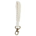 thumbnail image 1 of Mini Macrame Keychains Boho Keychain Hand Weaving Hollow Style Cotton Rope Black Coating Zinc Alloy Clip Purse Keychain For Car Key White, 1 of 8