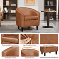 thumbnail image 6 of Renwick Faux Leather Barrel Accent Chair for Livingroom, Brown, 6 of 9