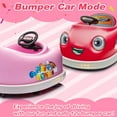 thumbnail image 4 of Kids Bumper Car 12V Ride on Toy for 3-5 Years Old with Pushrod and Dinner Plate, USB, Music, Rocking Horse Mode, Anti-Collision Bumper Car Ride on, Red, 4 of 10