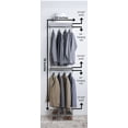 thumbnail image 2 of Dual-Hang Closet System Organizer, 24"W x 78"H x 16"D, Hanging Rods, Wood shelves, White RS1030, 2 of 6