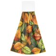 thumbnail image 7 of Yayeee Kitchen Hanging Hand Towels Set of 2 with Loop Bathroom Absorbent Tie Towel, Green Retro Leaves, 7 of 7