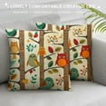 thumbnail image 3 of Throw Pillow Covers Cute Fox Owl Square Pillowcases for Home Decor Sofa Car Bedroom Forest Animal Floral Mushroom Cartoon Painting Pillow Cases, 3 of 5