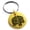 Gold, variant on Stainless Steel Letter F Initial 3D Cube Box Monogram Engraved Small Medallion Circle Charm Keychain Keyring