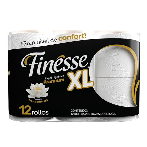 Papel Higienico Finesse XL 12 Rollos con 200 Hojas C/u