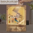 thumbnail image 2 of 11x16 Shadow Box Frame with Light, Wedding Memorial Display Case with Shelves, Drawer and Slot for Keepsakes Large Deep Shadow Box for Flowers,Wedding Gift, Rustic Wood, 2 of 12