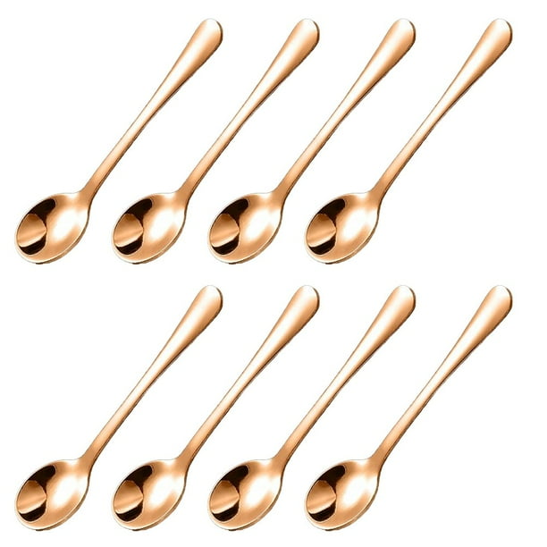 8 cucharas pequeñas de acero inoxidable para tarros de especias, sal, azúcar, pimienta, miel