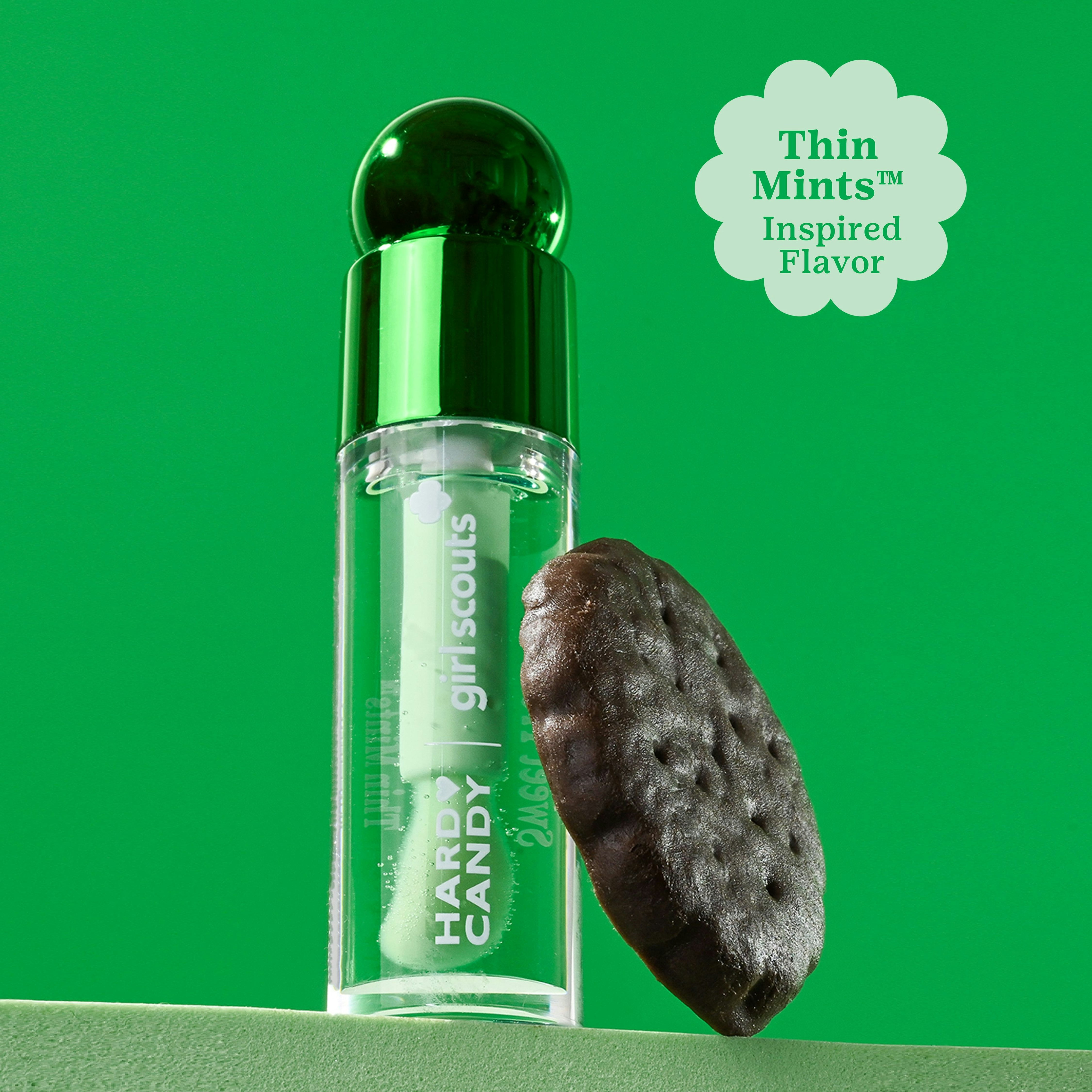 Hard Candy Girl Scouts Hydrating Glossy Lip Oil with Apricot Oil, Jojoba & Vitamin E, Limited Edition Girl Scout Thin Mints™ Flavor