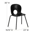 thumbnail image 6 of BizChair 770 lb. Capacity Designer Black Plastic Stack Chair with Black Frame, 6 of 12