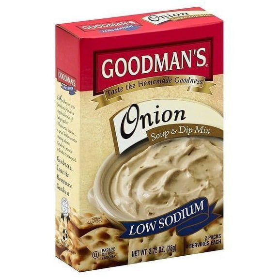 Goodman's Onion Soup & Instant Onion Dip Mix, Low Sodium, 2.75oz 3 Pack  Homemade Goodness, Gluten Free, Includes Recipes, Quick and Convenient