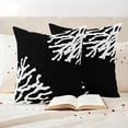 thumbnail image 3 of Coral Black Outdoor Waterproof Pillow Covers, Coastal White Ocean Marine Nautical Beach Decorative Square Throw Pillowcase Sofa Cushion Sham for Patio/Couch/Chair, 16"x16" 2 Pack, 3 of 8
