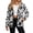 Black Cow Spot, variant on Xoenoiee Jellyfish Starfish Toile De Jouy Print Women's Fleece Jacket Fall Winter Fuzzy Sherpa Jacket Button Down Sweatshirt Coat with Pockets Mock Neck Sweater for Casual Hiking Travel, S