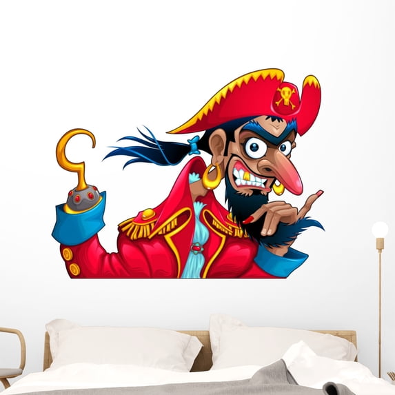 Funny Pirate Character Wall Decal Wallmonkeys Peel and Stick Decals for Boys (48 in W x 38 in H) WM502691