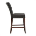 thumbnail image 6 of Chelsea Lane Counter Height Linen Dining Chairs, Set of 2, Dark Gray, 6 of 6