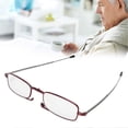 thumbnail image 4 of Elderly Fashionable Reading Glasses Stainless Steel Foldable Portable Presbyopic Glasses(+400 Square Frame Red), 4 of 5