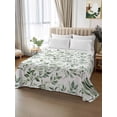 thumbnail image 2 of Sage Green Leaf King Size Flat Sheet, Wrinkleproof & Fadeproof Cooling Flat Bed Sheet Only, Country Eucalyptus Nature Plant Branch Breathable Soft Bedding Top Sheets 105 x 98 Inches, 2 of 8