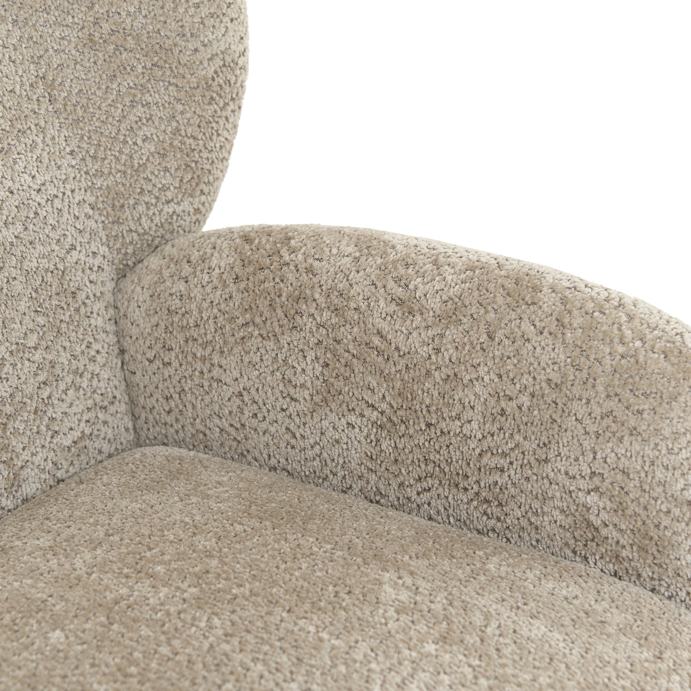 Noble House Misty Nordic 58" Loveseat Accent Chair, Curved Backrest Chenille Fabric Sofa for Living Room, Camel