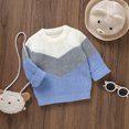 thumbnail image 3 of Okbabeha Toddler Baby Sweater Boy Girl Knit Fall Sweaters Pullover Block Color Crewneck Sweatshirt Warm Winter Clothes, 3 of 7