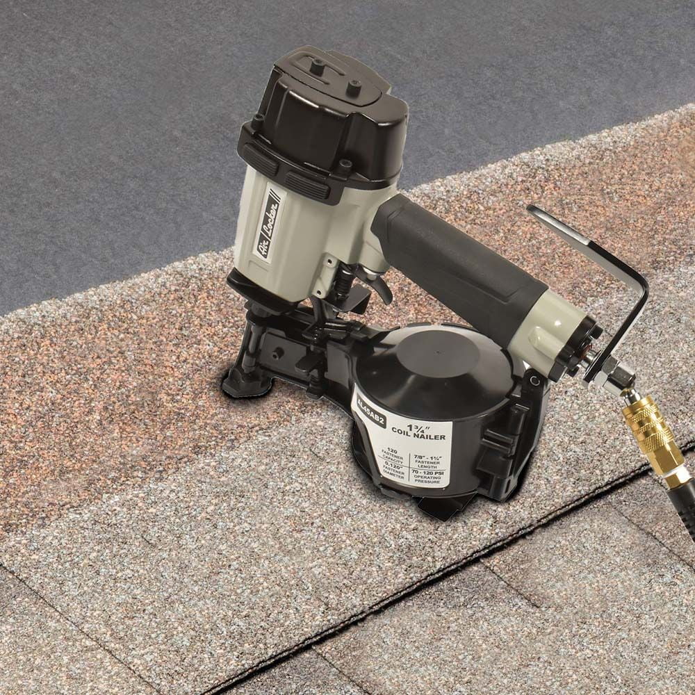 Air Locker AL45AB2K 1-3/4 Inch Coil Roofing Nailer, Hook & 1/4 Inch x 50 FT Polyurethane Hose Kit