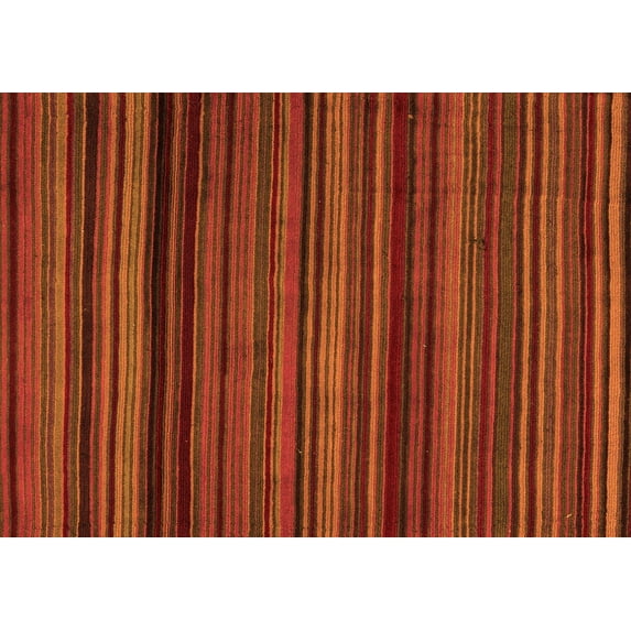 Ahgly Company Indoor Rectangle Abstract Orange Modern Area Rugs, 8' x 12'