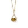 Gem Stone King 1.44 Ct Oval Whiskey Quartz 18K Yellow Gold Plated Silver Pendant