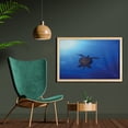 thumbnail image 2 of Ocean Wall Art with Frame, Turtle Swims to the Surface of Deep Sea the Sun Rays Nature Picture Art, Printed Fabric Poster for Bathroom Living Room, 35" x 23", Aqua Navy Brown, by Ambesonne, 2 of 2
