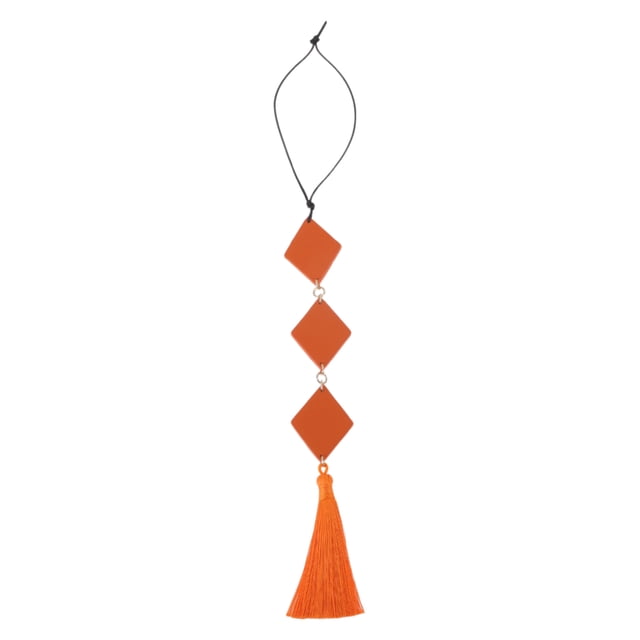 Accesorios de colgante para espejo retrovisor del coche de cuero sintético cuadrado de 1 Pc de Unique Bargains, adorno colgante naranja