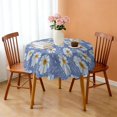 thumbnail image 3 of Round Tablecloth 60 Inch Wrinkle Free Table Cover Daisy Kitchen Dining Table, 3 of 5