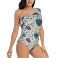 thumbnail image 3 of Wukai Turtle Chic One Shoulder Swimwear with Ruffle Design and Tummy Control Skirt: Fashionable, Supportive, Comfortable for Beach-X-Large, 3 of 7