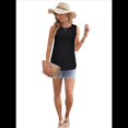 thumbnail image 1 of Camisas Casuales de Verano para Mujer, con Cuello Redondo y Mangas , Color Negro, Talla S, 1 of 7