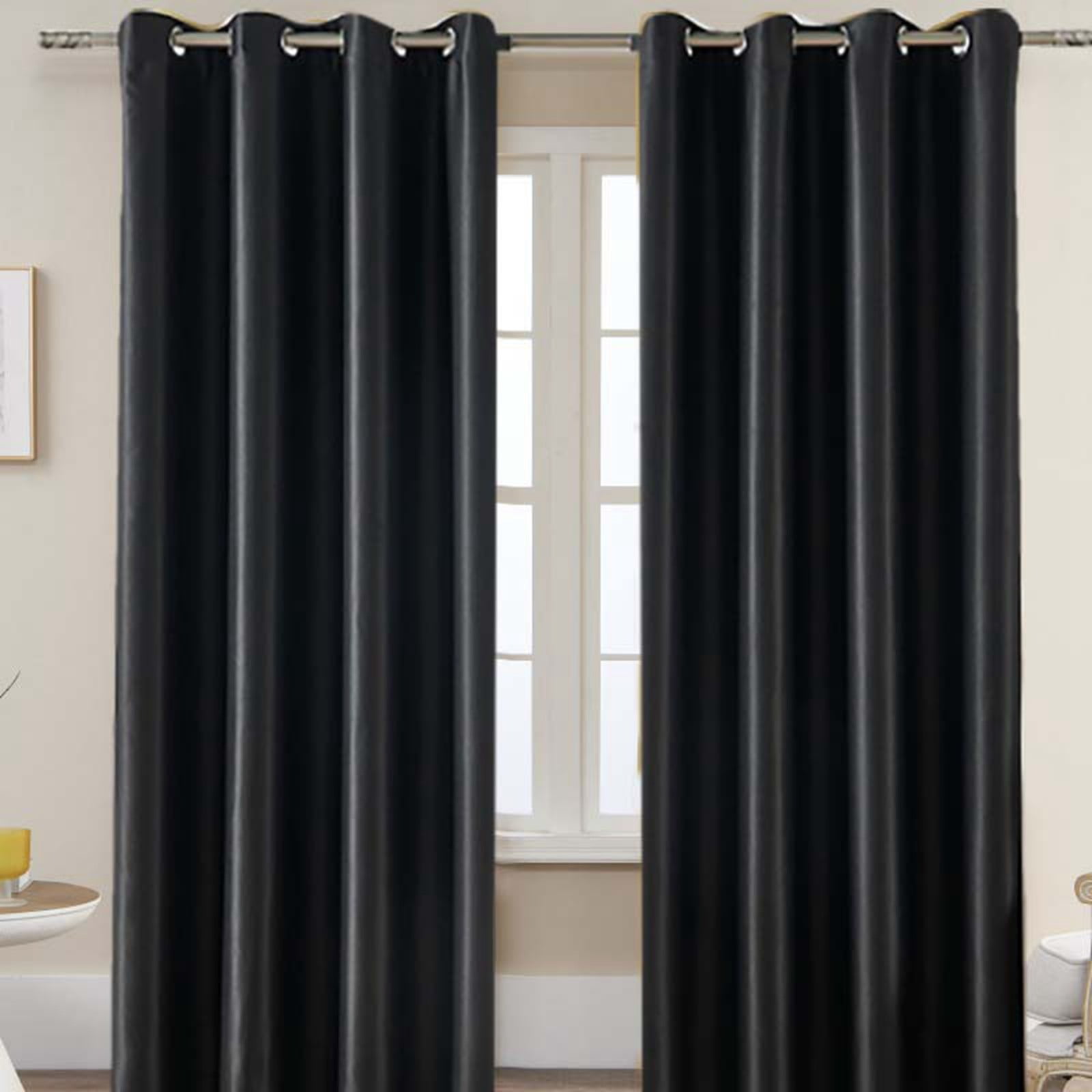 Polyester Solid Color Thickened Blackout Curtain Heat Insulating High Precision Window Drapes for Home