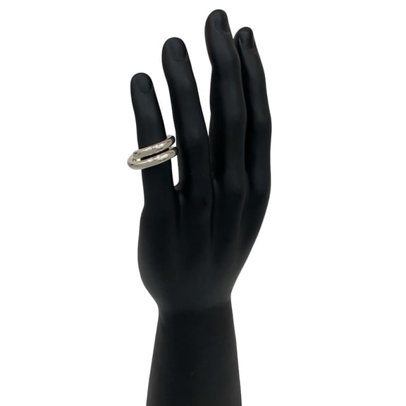 Pre-Owned HERMES Vertige Silver 925 Ring, Size 8, Women's, 36907