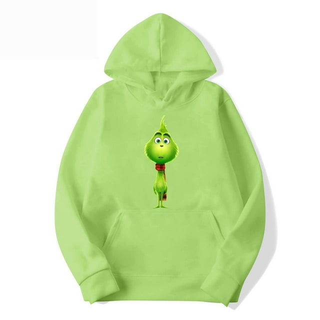 Chandail de Noël Abordable Corashan Chandail de Noël Laid Imprimé Mode Ample Chandail à Capuche à Manches Longues pour Hommes et Femmes Vert, TG