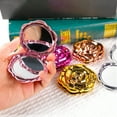 thumbnail image 2 of Electroplating Rose Double-sided Mirror Portable Travel Mini Foldable Makeup Mirror Women Vintage Pocket-sized Handheld Vanity Mirror, 2 of 8