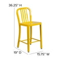 thumbnail image 4 of Merrick Lane Square Seat Curved Powder Coated Finish Bar Stool, Yellow, 4 of 13