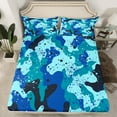 thumbnail image 2 of Homewish Vintage Camouflage Full Size Sheets,Watercolor Splatter Ink Bed Sheets,Blue Cayn Black Sheet Sets For Boys Teens,Ultra Soft Home Decor,4 Pieces, 2 of 7