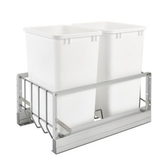 Rev-A-Shelf Double Pullout 35 Qt Trash Can with Soft-Close, 5349-18DM-2