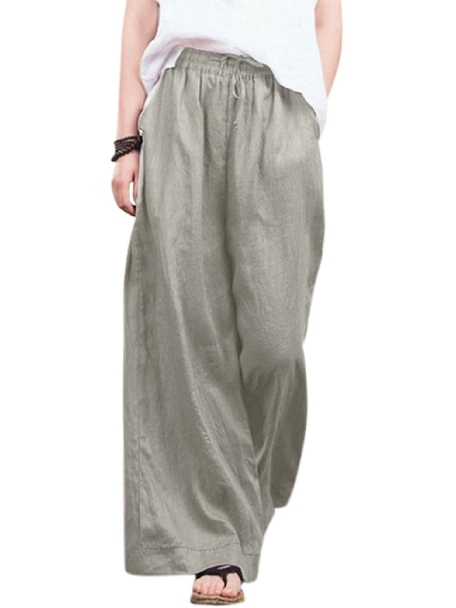 Women's Casual Trousers Plain Full Length Harem Loose Fit Trouser Pant
