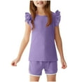 thumbnail image 3 of Avtoify Boys Girls Casual Short Sleeve Round Neck Collar Button Solid Color Summer Kids Shirts Short Pants, 3 of 10