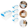 thumbnail image 3 of Homoyoyo Clear ABS Plastic Storage Boxes with Handle, 5-Pack, Organizer for Home, Office, and Craft Supplies, 3 of 5