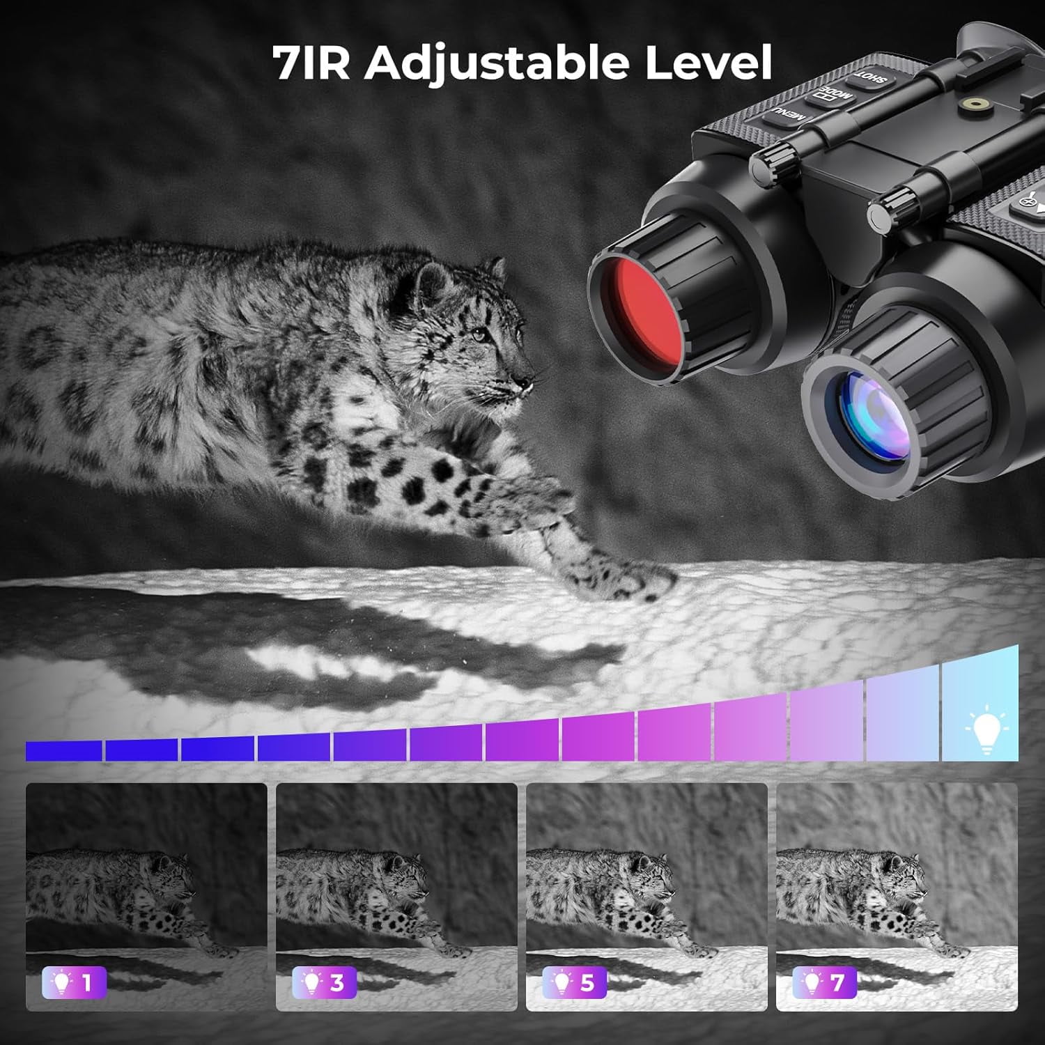 Aorsher 4K HD Night Vision Goggles Military Tactical, 8X Digital Zoomx Night Vision Binoculars for Adults, Head Mounted Infrared NVG with 32GB Memory Card for Hunting Camping Outdoor
