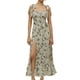 thumbnail image 1 of Vestido largo elegante con escote cuadrado y estampado floral para mujer, estilo vintage, informal, con tirantes y abertura, 1 of 6