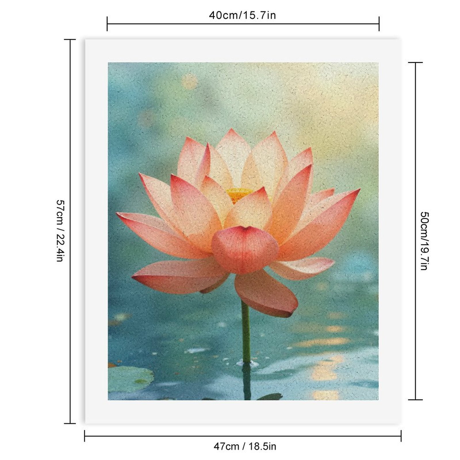 Paint by Numbers Kit for Adults, Lotus Bloom Tranquil Water Beauty Paint by Numbers, Easy Paint by Numbers Kit for Adults Beginner, DIY Adult Paint by Number Kits on Canvas, Home Decor