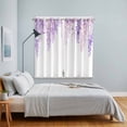 thumbnail image 4 of Spring Flowers Kitchen Curtains 63 Inch Length, Purple Lavender Floral Modern Pastoral Grommet Top Bedroom Living Room Curtains, Light Filtering Cafe Curtain Drapes 2 Panels Set 84''x63'', 4 of 9