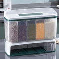 thumbnail image 3 of con tapa de alimentos Caja de almacenamiento transparente 5 Particiones móviles de cinco controles para despensa Sunnimix contenedor de almacenamiento de cereales, 3 of 6