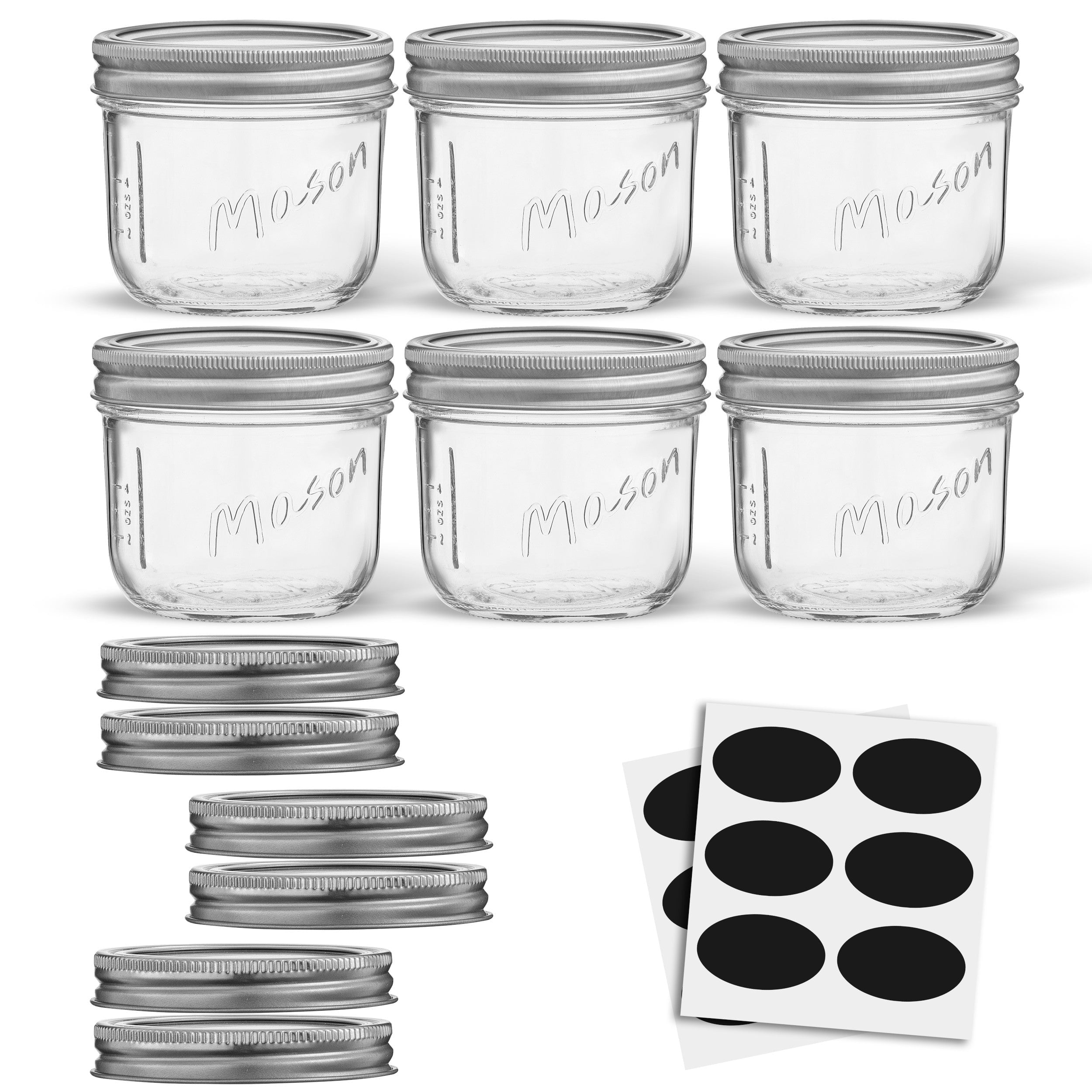 Mason Jars 8 Pack 250ml - Small Mason Jars With Silver LidsCanning