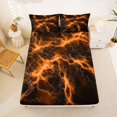thumbnail image 5 of Homewish Orange Glowing Lightning Bed Sheets,Classic Contemporary Full Size Sheets,4 Pieces,1 Flat Sheet, 1 Fitted Sheet and 2 Pillowcases, 5 of 6