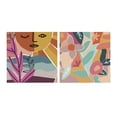 thumbnail image 2 of Kate and Laurel Peace Love Flowers Canvas Wall Art Set by Kate Aurelia Holloway, 2 Piece 20 x 20, Colorful Sun and Floral Art for Wall, 2 of 8