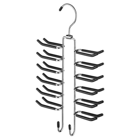 Wood Tie Hanger - Whitmor Swivel Tie Hanger W/Belt Hooks Chrome/Black