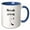 Blue/White, variant on 3drose, Stick Figure with Broken Leg and Scull with Text, 11oz Mug